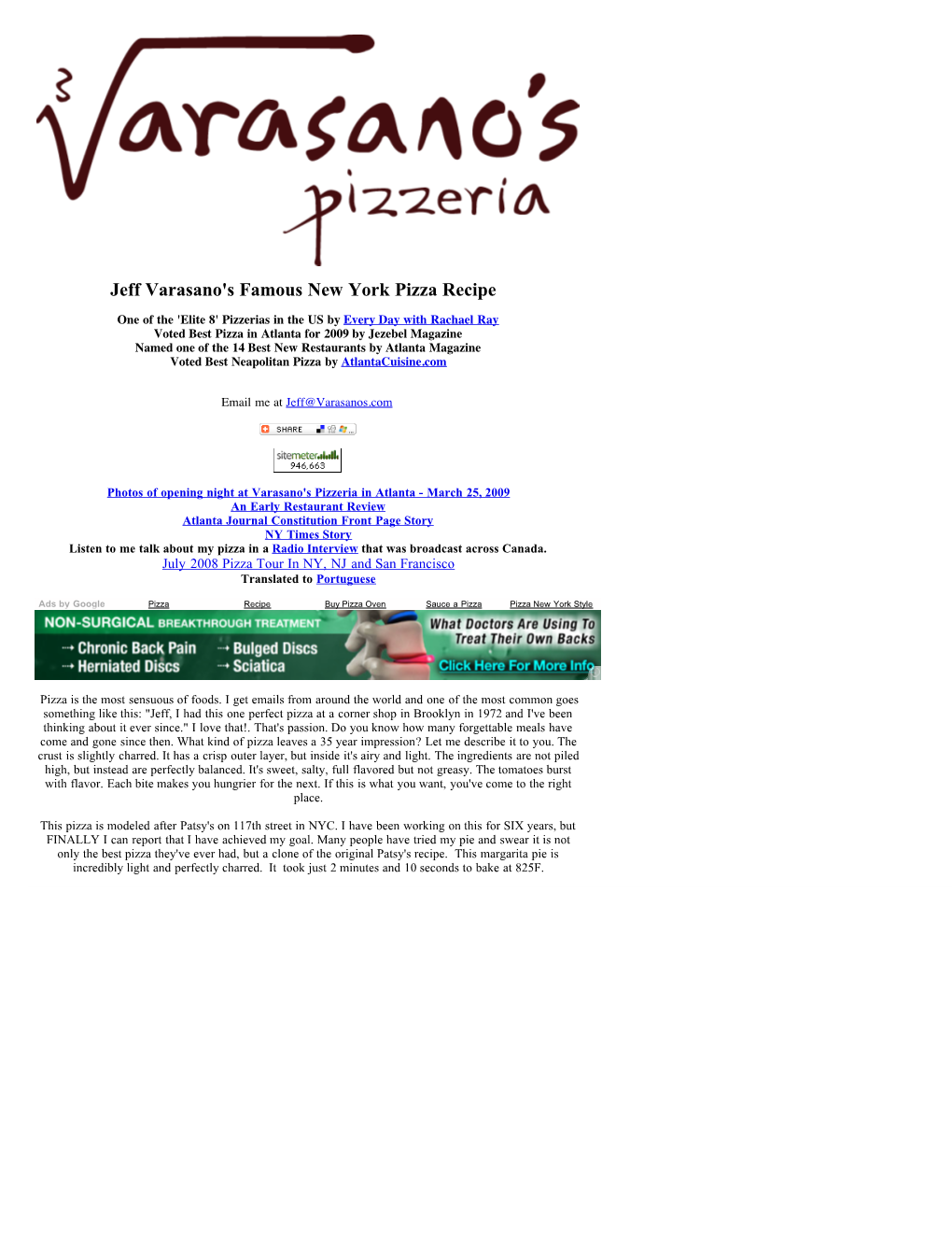 Jeff Varasano's NY Pizza Recipe