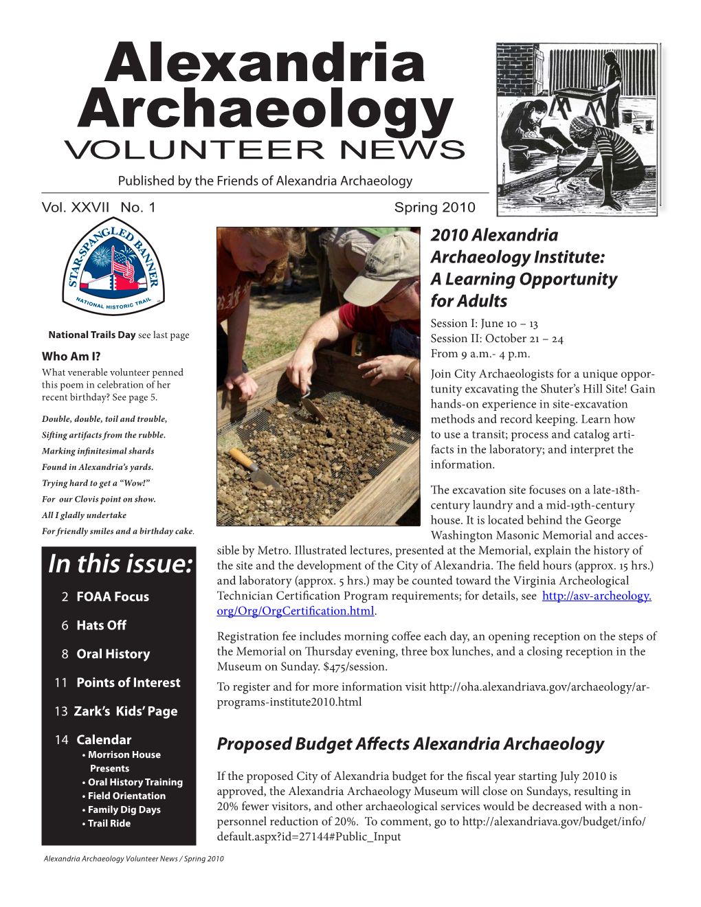 Archaeology Newsletter 2010 Spring