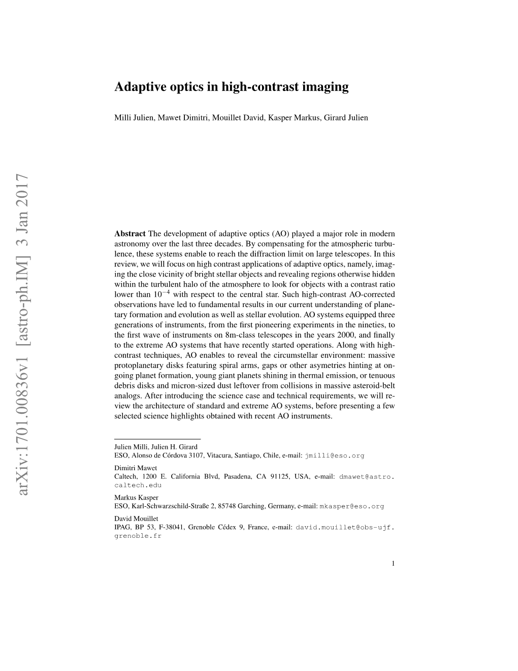 Adaptive Optics in High-Contrast Imaging