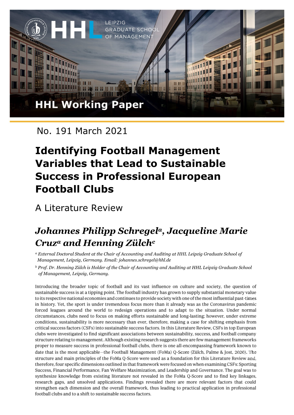 Identifying Football Management Variables That Lead to Sustainable Success in Professional European