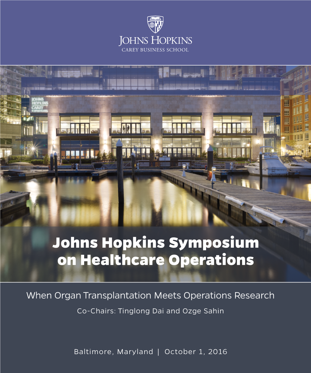 Johns Hopkins Symposium on Healthcare Operations