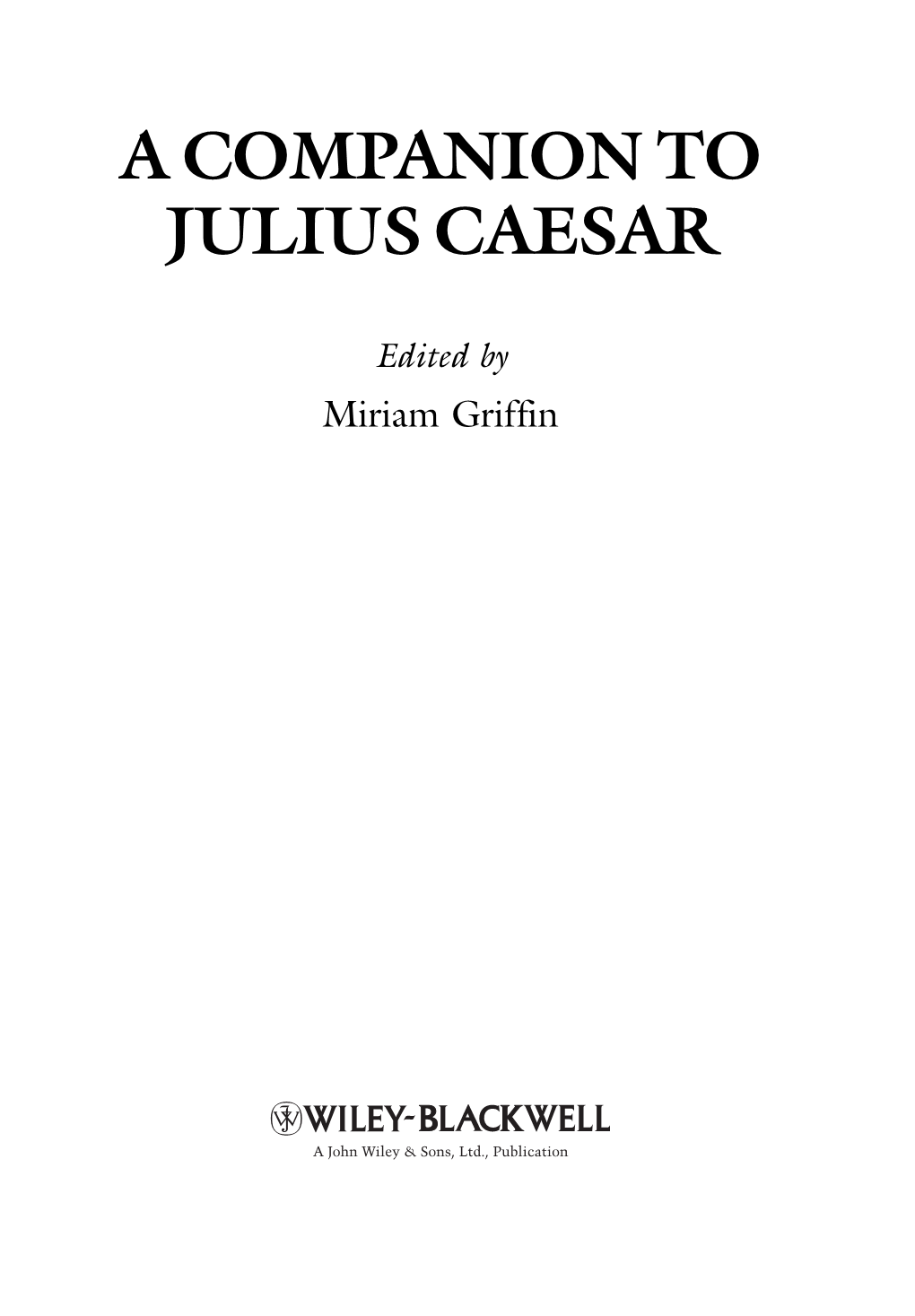 A Companion to Julius Caesar