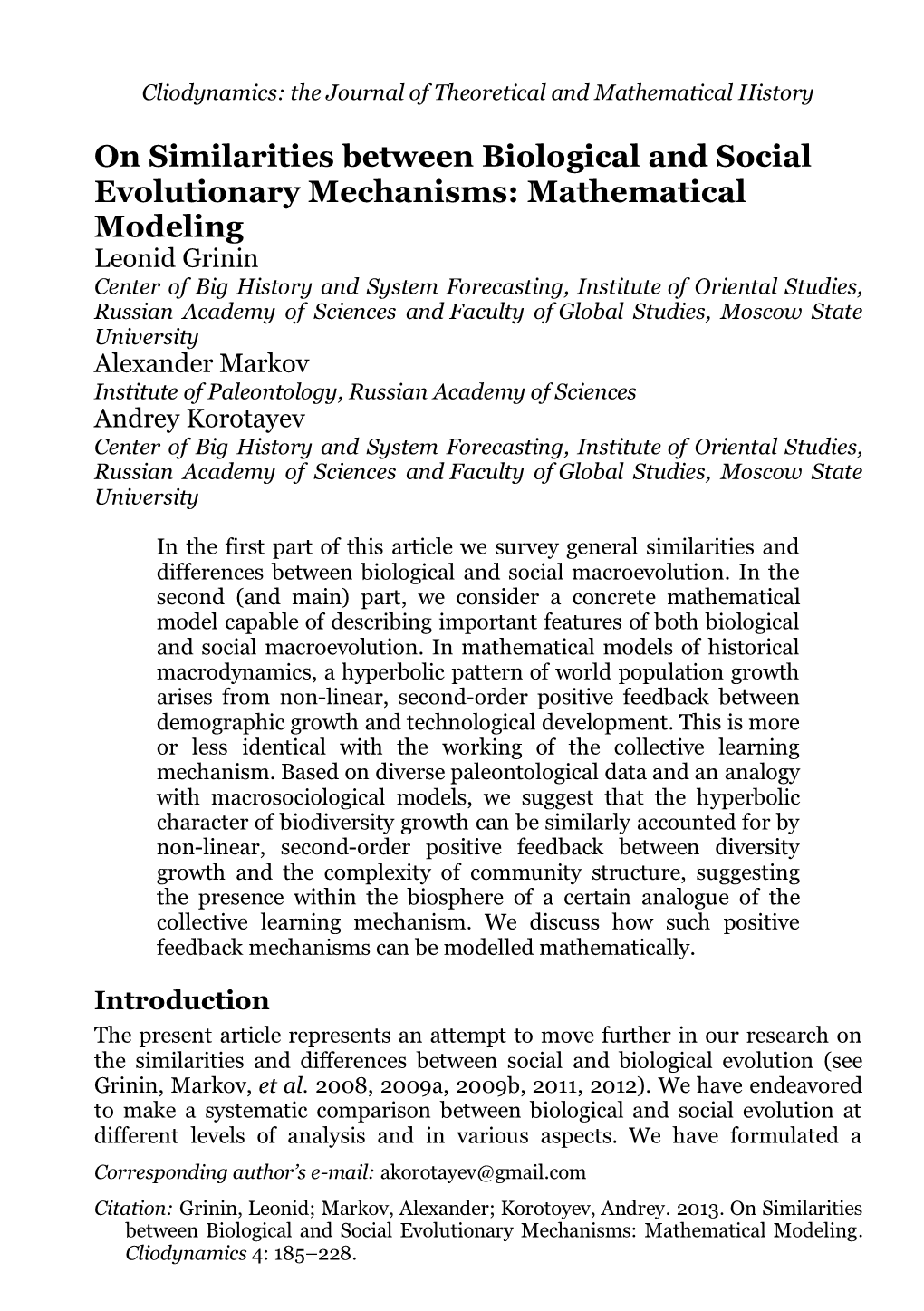 Mathematical Modeling