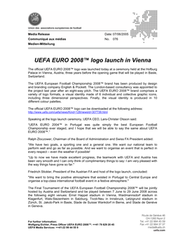 UEFA EURO 2008™ Logo Launch in Vienna