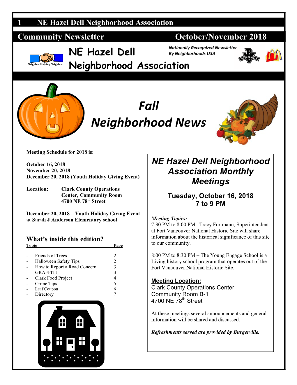 Fall Neighborhood News