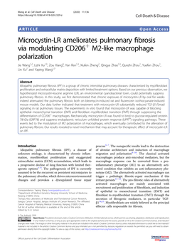 Microcystin-LR Ameliorates Pulmonary Fibrosis Via Modulating CD206+