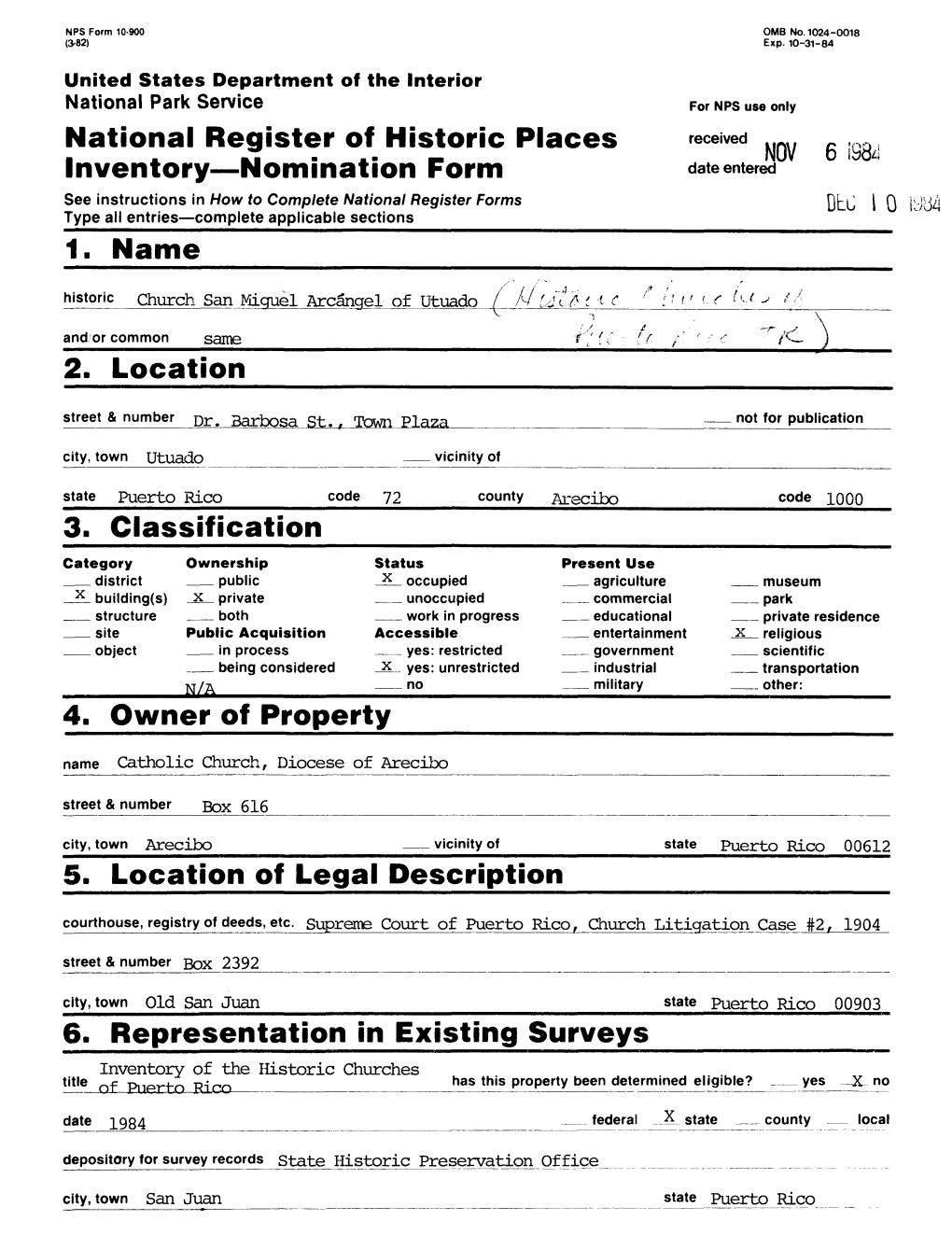 National Register of Historic Places Inventory Nomination Form 1