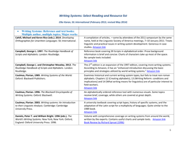 Writing Systems: Select Reading and Resource List