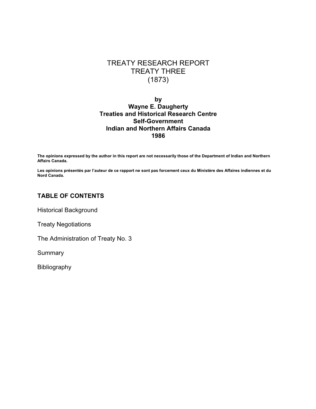 Treaty Research Report Treaty Three (1873)