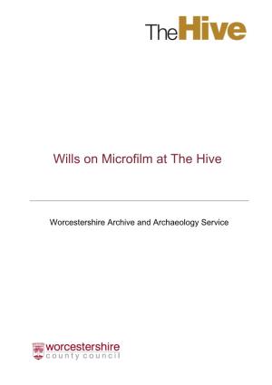 Wills on Microfilm at the Hive