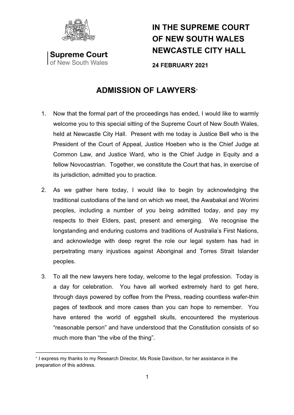 Admission of Lawyers* in the Supreme Court of New
