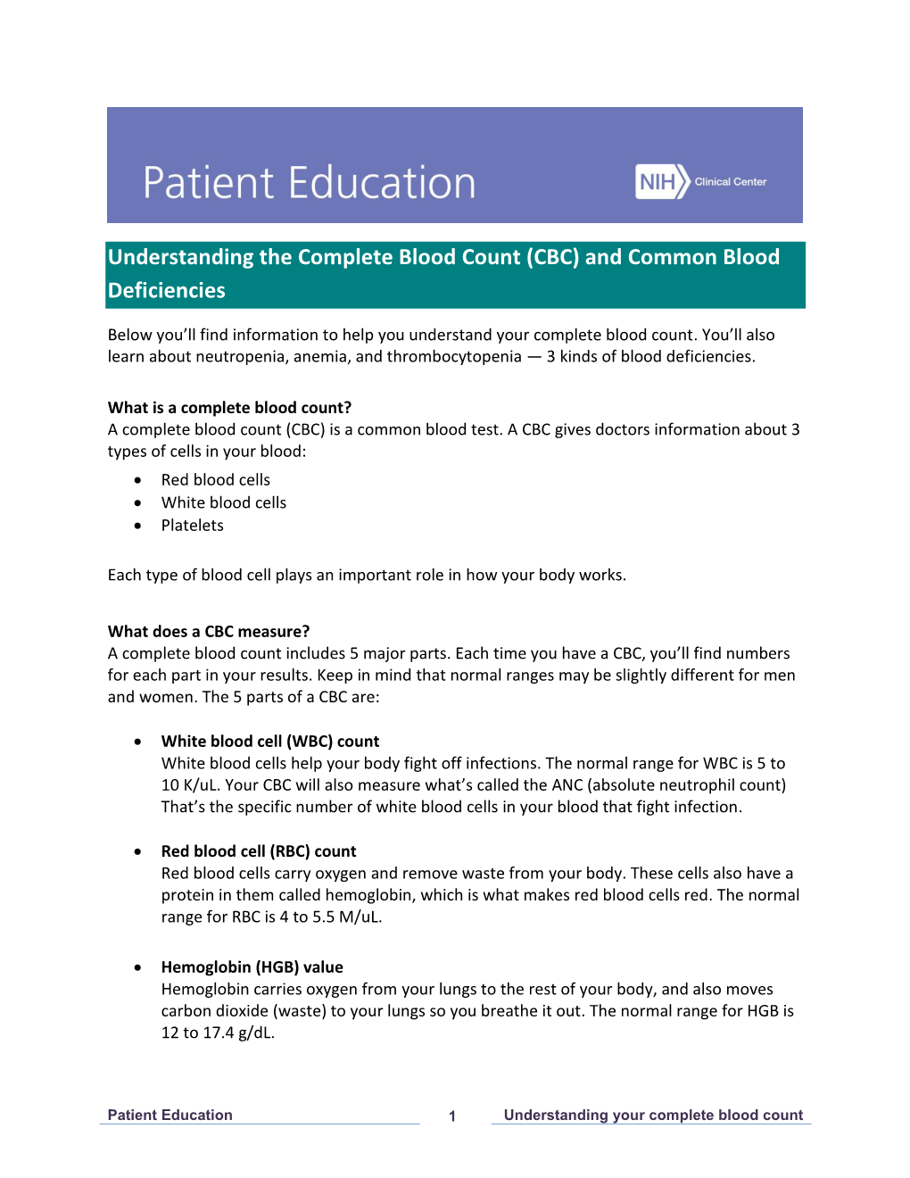 Understanding the Complete Blood Count (CBC) and Common Blood Deficiencies