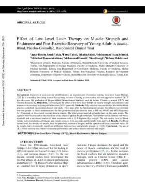 Effect of Low-Level Laser Therapy On