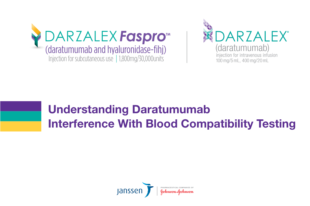 Understanding Daratumumab Interference with Blood Compatibility Testing Daratumumab Results in a False Positive Indirect Coombs Test