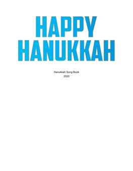 Hanukkah Song Book 2020