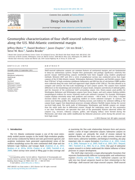 Geomorphic Characterization of Four Shelf-Sourced Submarine Canyons Along the U.S. Mid-Atlantic Continental Margin