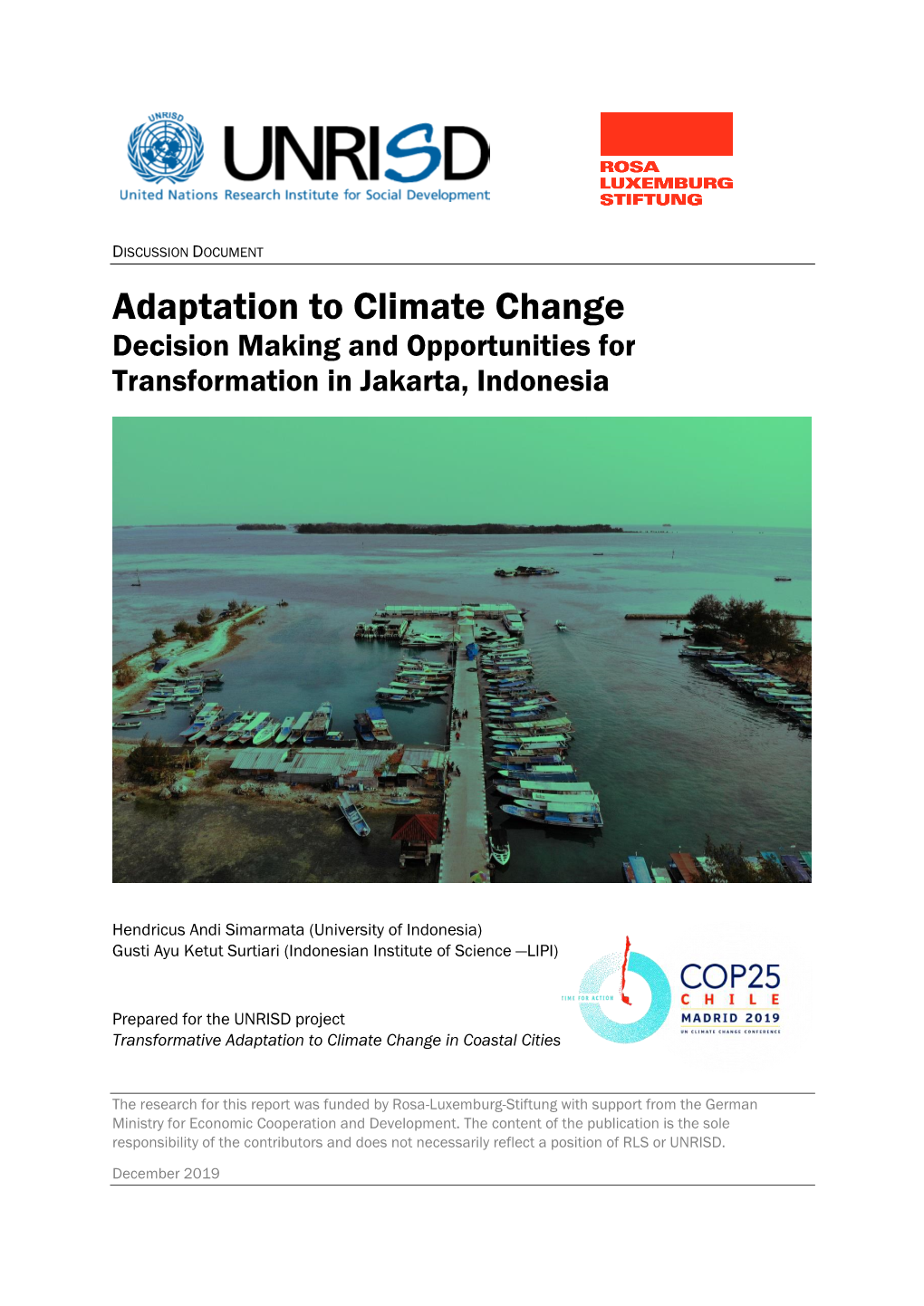 Adaptation to Climate Change Decision Making and Opportunities for Transformation in Jakarta, Indonesia