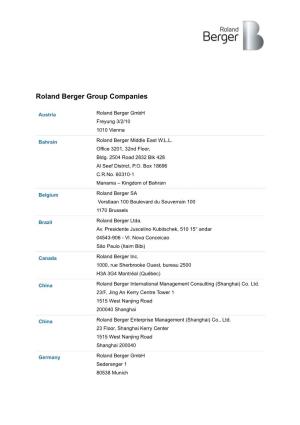 Roland Berger Group Companies