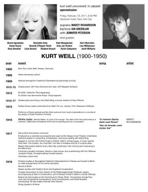 Kurt Weill Uncovered: in Cabaret Operamission