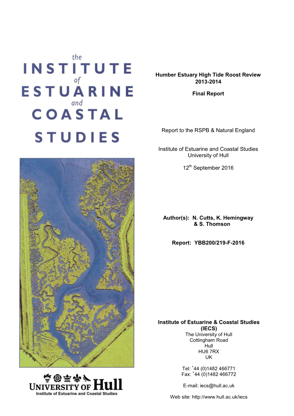 Humber Estuary High Tide Roost Review 2013-2014