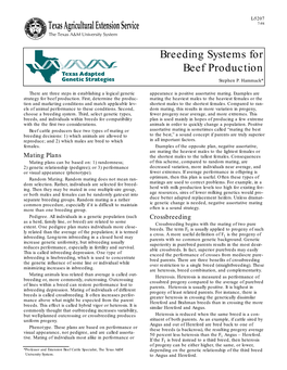 Breeding Systems for Beef Production Stephen P