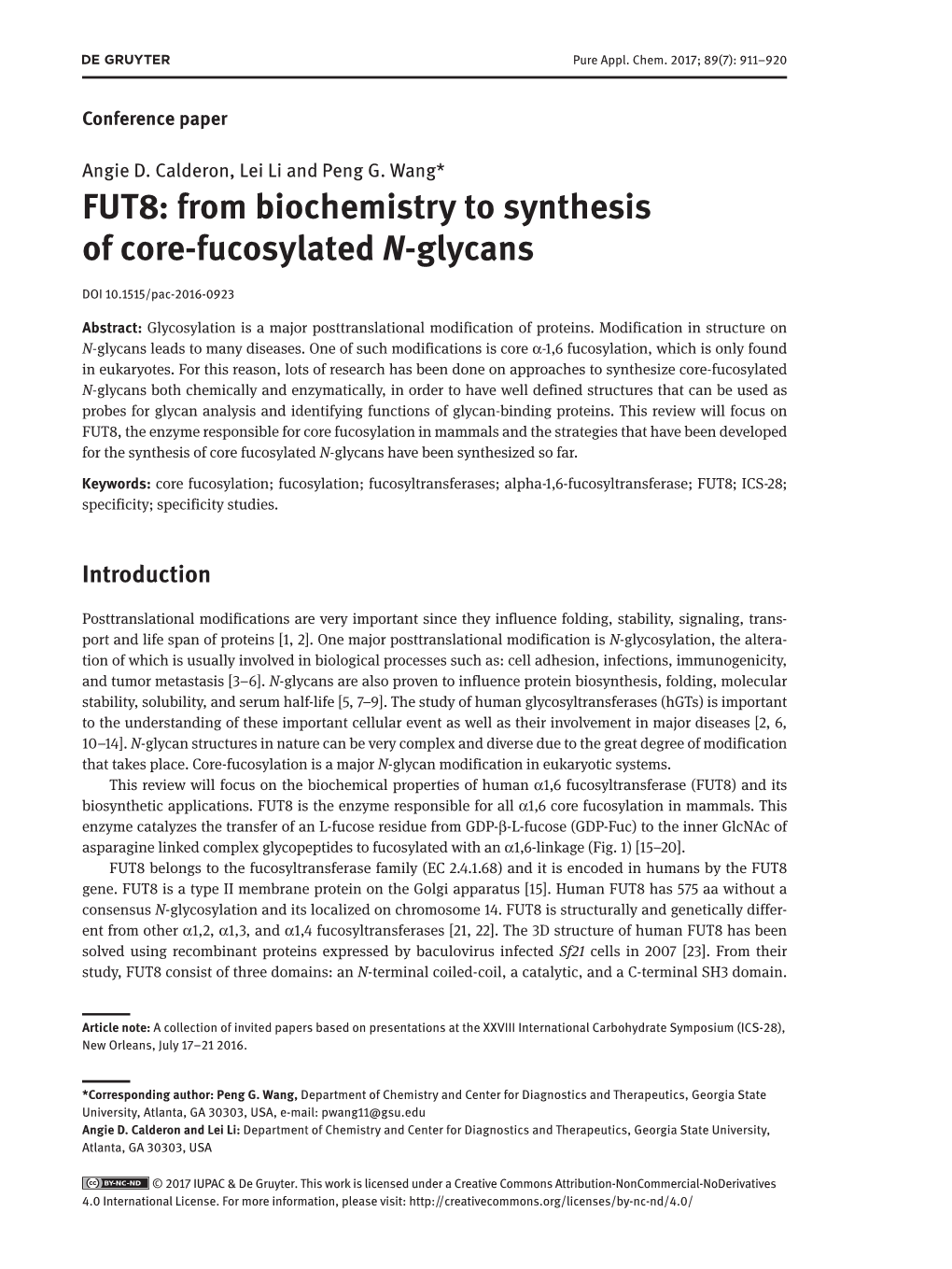 From Biochemistry to Synthesis of Core-Fucosylated N-Glycans