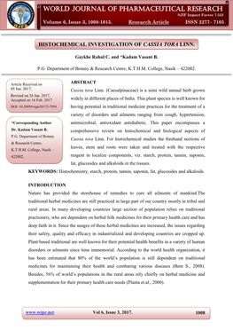 World Journal of Pharmaceutical Research Kadam Et Al