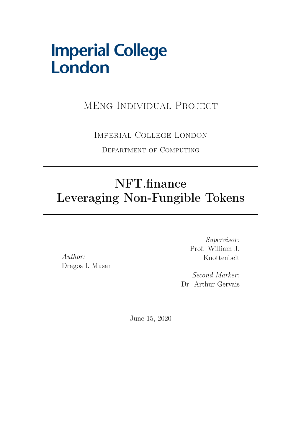 NFT.Finance Leveraging Non-Fungible Tokens