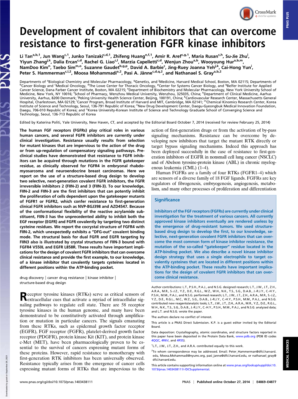 Development of Covalent Inhibitors That Can Overcome Resistance to First