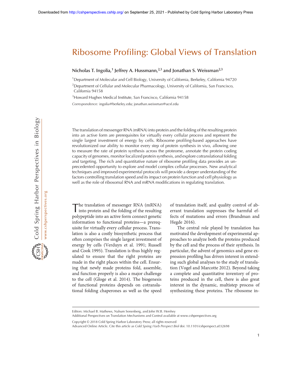 Ribosome Profiling