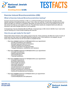 Exercise Induced Bronchoconstriction (EIB) What Is Exercise Induced Bronchoconstriction Testing?