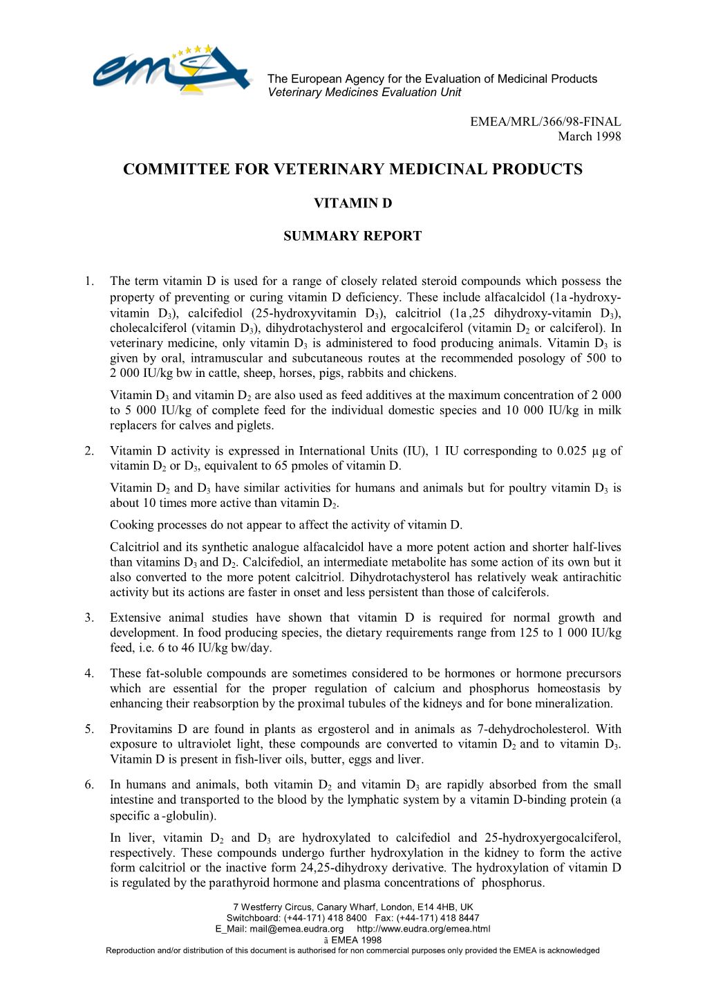 Committee for Veterinary Medicinal Products