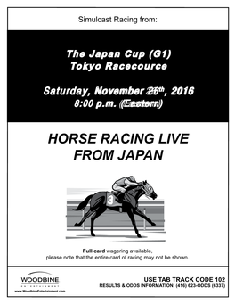 Horse Racing Live from Japan