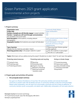 Environmental Action Projects