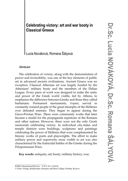 Celebrating Victory: Art and War Booty in Classical Greece 255 Cavalry at Plataea (Paus