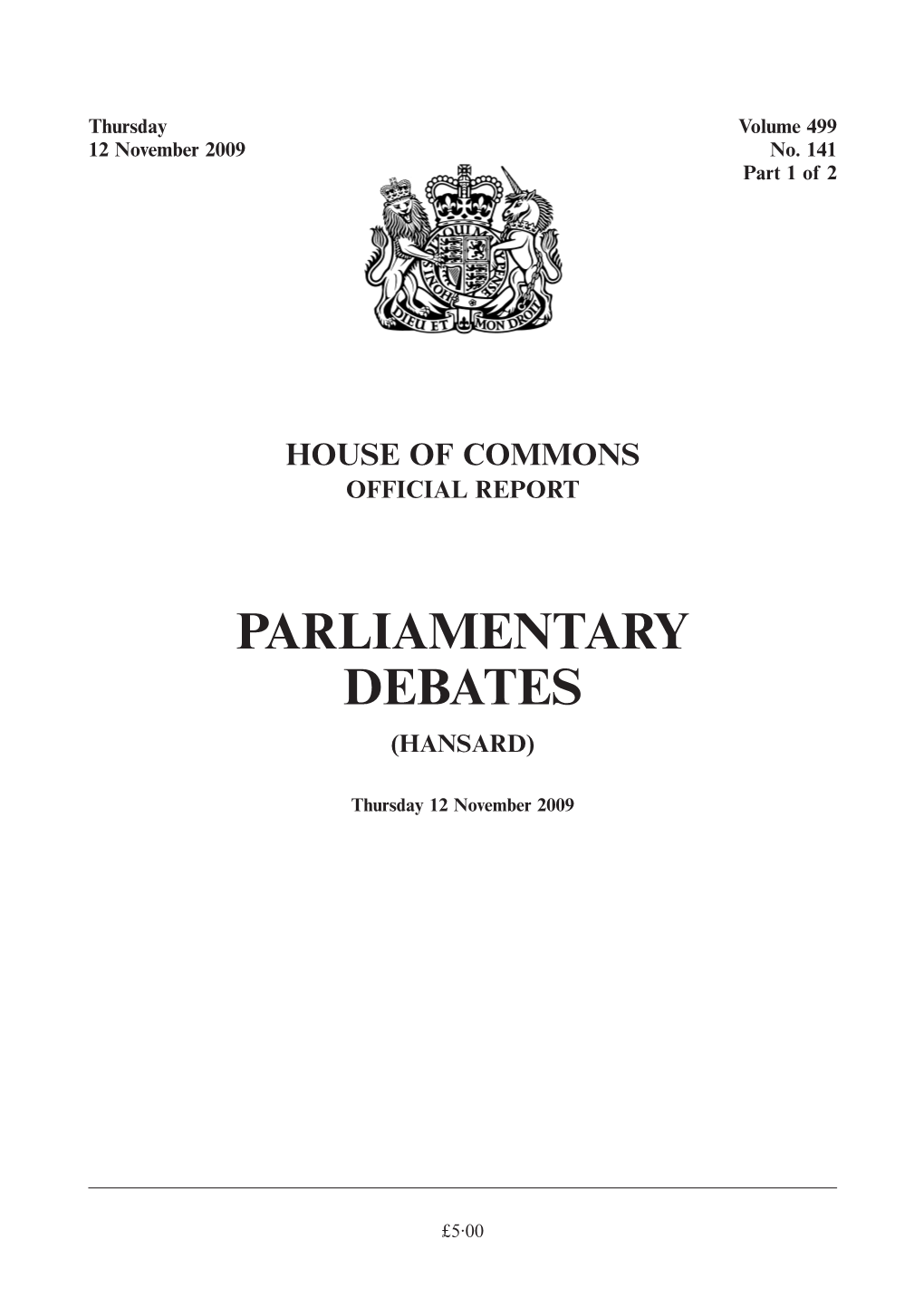 Parliamentary Debates (Hansard)