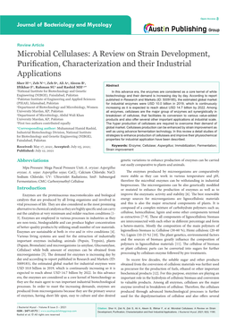 Microbial Cellulases: a Review on Strain Development, Purification, Characterization and Their Industrial Applications