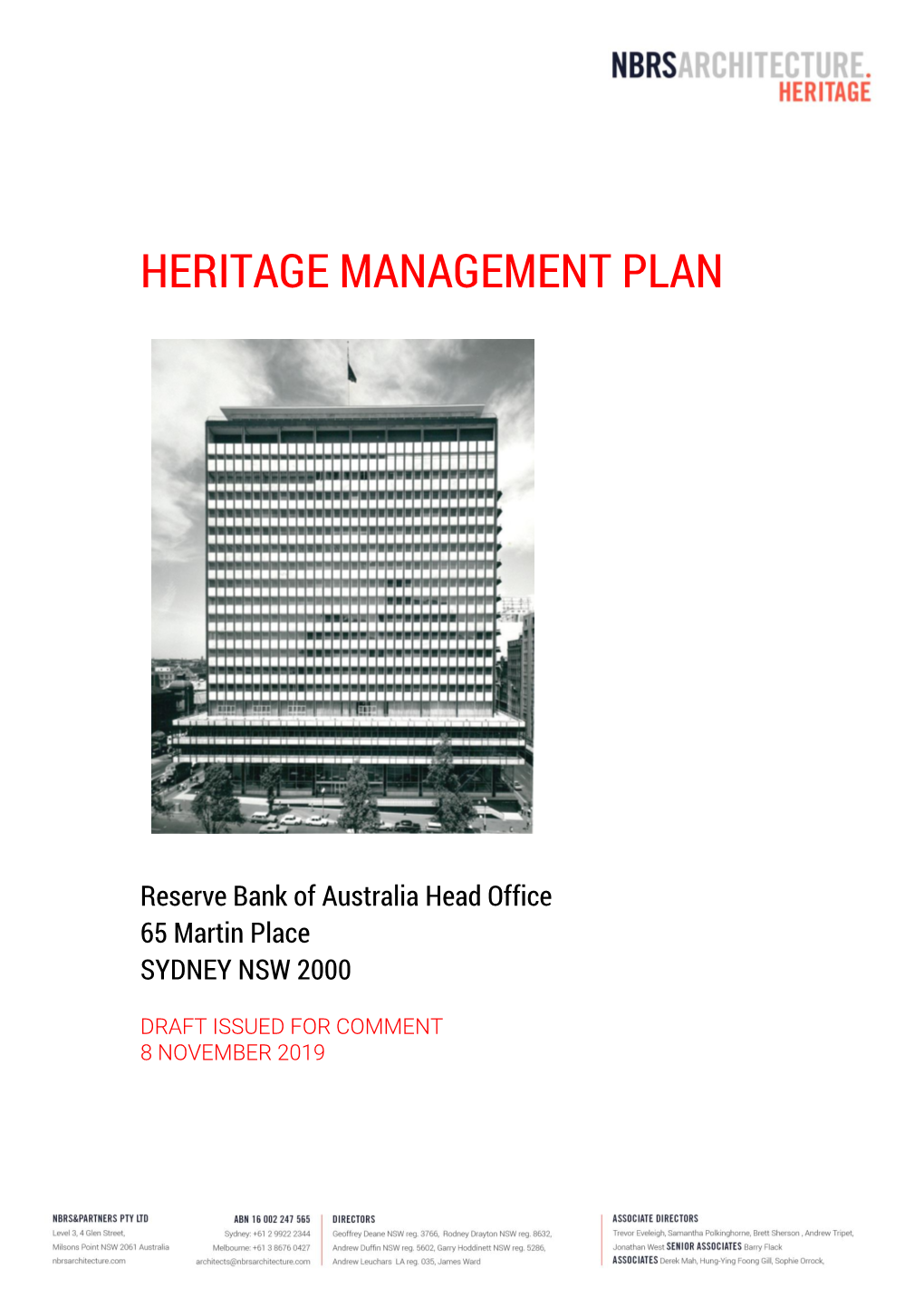 Heritage Management Plan