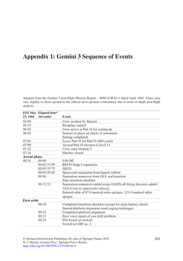Appendix 1: Gemini 3 Sequence of Events