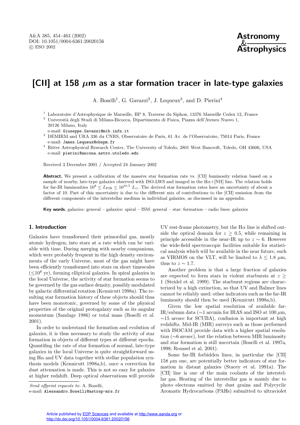 [CII] at 158 Μm As a Star Formation Tracer in Late-Type Galaxies