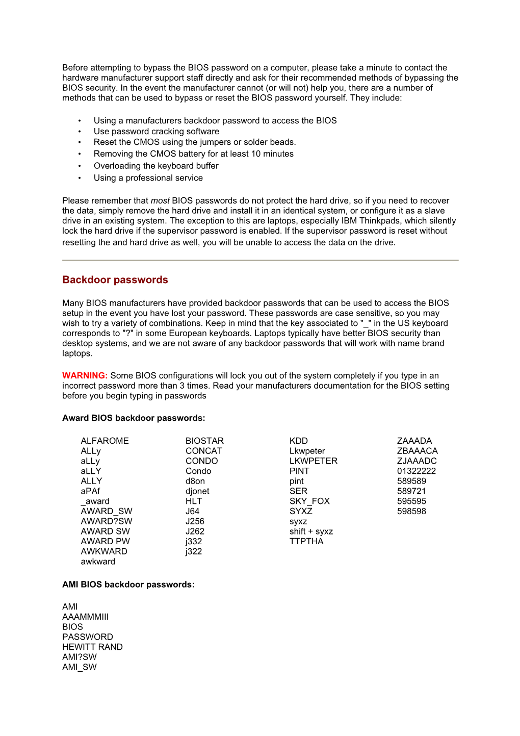 Efore Attempting To Bypass The Bios Password On A Computer Docslib