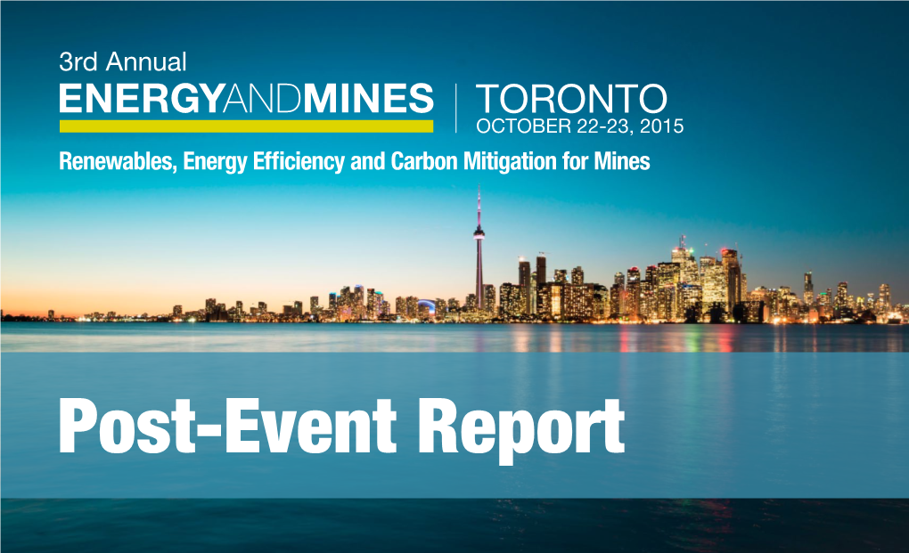 Renewables, Energy Efficiency and Carbon Mitigation for Mines