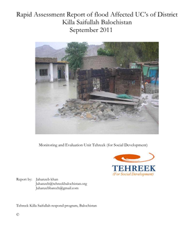 Rapid Assessment Report of Flood Affected UC's of District Killa