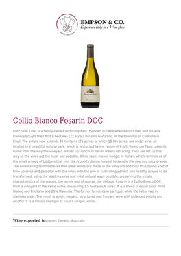 Collio Bianco Fosarin DOC