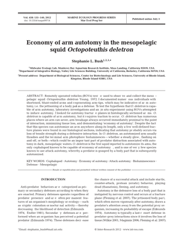 Economy of Arm Autotomy in the Mesopelagic Squid Octopoteuthis Deletron