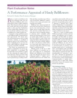 A Performance Appraisal of Hardy Bellflowers Hardiness