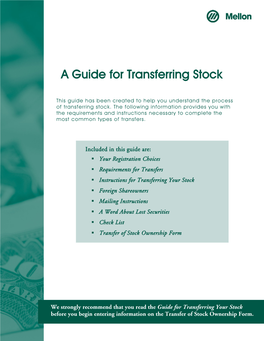 A Guide for Transferring Stock