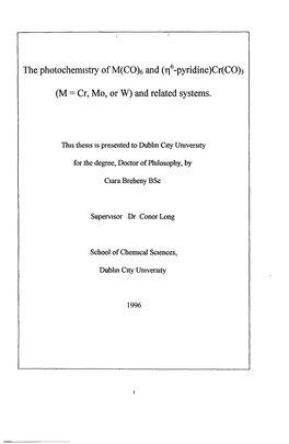 Cr(CO)6 System, While for the Mo(CO)6 and W(CO)E