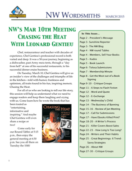 NW Newsletter MAR 2015