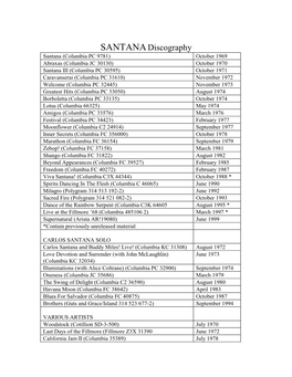 SANTANA Discography